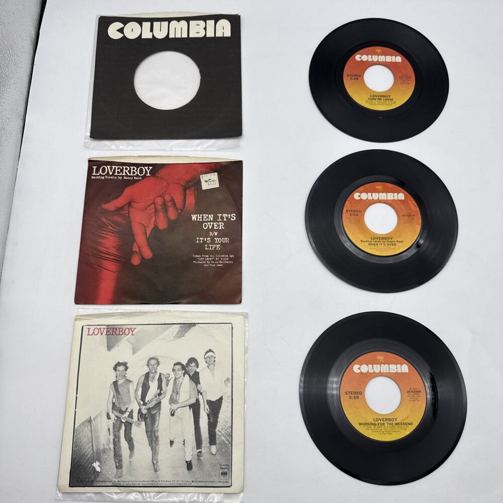 3 Loverboy 45 vinyl records - working for the weekend/when it’s over..